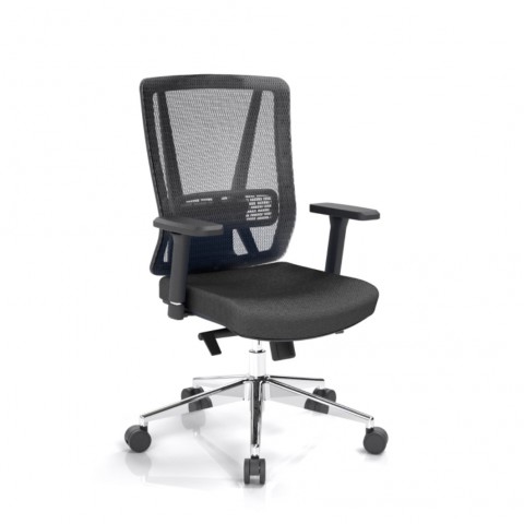 Kancelářská židle Vella, černá, opěra zad síťová černá VELLA BMF B15