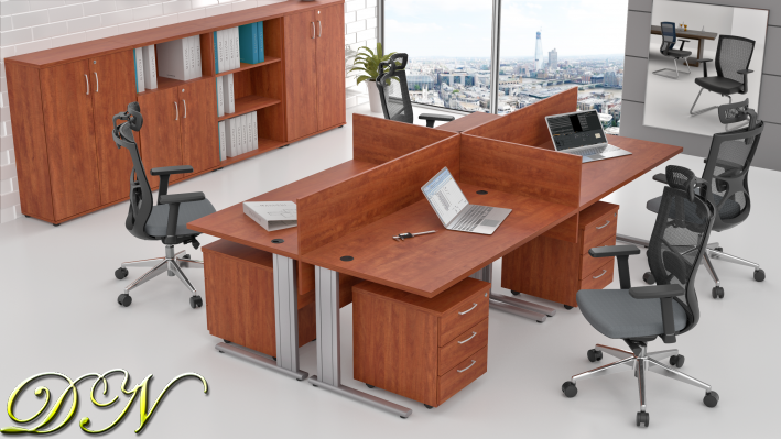 Sestava kancelářského nábytku Komfort 4.6, calvados ZEP 4.6 03